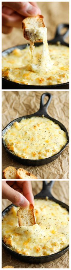 Crab and Artichoke Dip - This crowd-pleasing dip comes together in just 10 minutes, and it is baked to absolute cheesy perfection! Crab And Artichoke Dip, Crab Dip, Crab Recipes, Buffalo Chicken Dip, Think Food, Artichoke Dip, Snacks Für Party, Tapenade, Yummy Dips