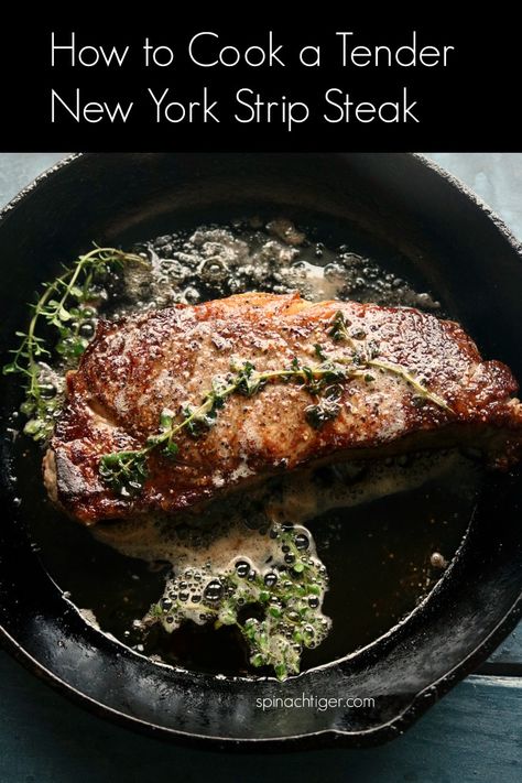 From Stove top to oven, this makes the perfect new york strip steak. The comments tht come in on my number one post, prove you need to try this method. #newyorkstripsteak #castironcooking #spinachtiger via @angelaroberts Cast Iron Steak Oven, Strip Steak Recipes, New York Strip Steak Recipes, Steak Recipes Pan, Ny Strip Steak Recipes, Delmonico Steak, Cast Iron Steak, New York Strip Steak, Strip Steak Recipe