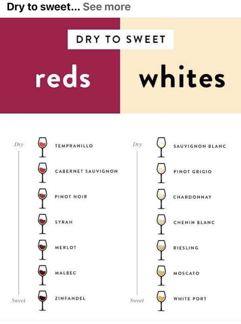 Wine Cheat Sheet, Types Of Wine Glasses, Red Wine Pairing, Types Of Red Wine, Different Types Of Wine, Sweet Red Wines, Wine 101, Wine Knowledge, Wine Education