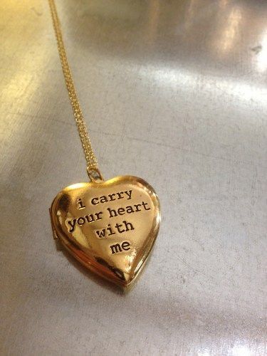 Cute Lockets Necklaces, Ephemeral Tattoo, Ee Cummings, I Carry Your Heart, Heart Locket Necklace, Sweetest Thing, I Carry, Dope Jewelry, I Love Jewelry