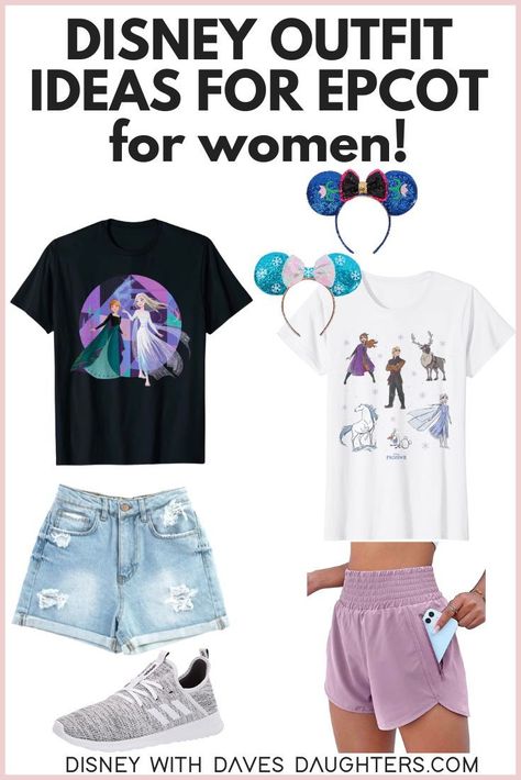 Here are Disney outfit ideas for men and women! These outfits are themed for EPCOT. Perfect for wearing on your EPCOT day! Outfit Ideas For Epcot, Epcot Family Outfits, Disney Epcot Outfit Ideas, Epcot Outfit Ideas Women, Wine Festival Outfit, Fall Disney Outfits, Epcot Outfit Ideas, Epcot Tips, Epcot Outfit