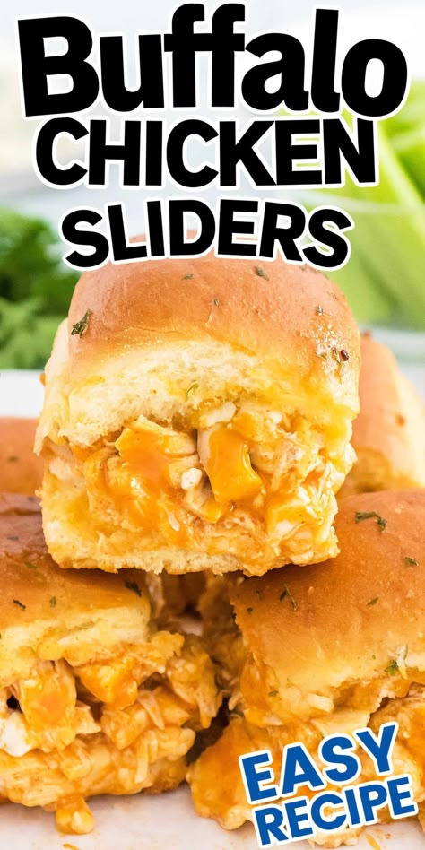 Buffalo Chicken Slider, Quick Buffalo Chicken, Buffalo Chicken Sliders Recipes, Chicken Hawaiian, Hot Sandwich Recipes, Buffalo Ranch Chicken, Sliders Recipes Chicken, Buffalo Chicken Sliders, Rolls Easy