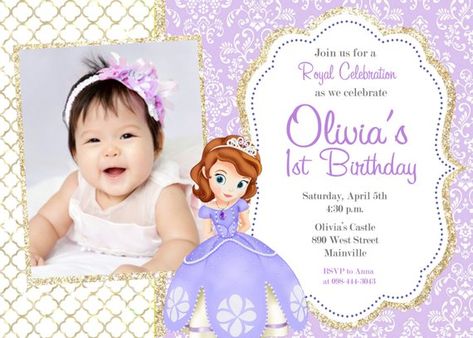 Sofia the First Birthday Party Invitation, Digital or Printed Sofia The First Invitation Template, Sofia Birthday Invitation, Sofia The First Invitation, Princess Sofia Invitations, Princess Sofia Birthday, Sofia The First Party, Sofia The First Birthday Party, Princess Sofia The First, Sofia Party