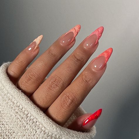 Show me a better color combo I’ll wait 😮‍💨 | Instagram French Nails Different, French Nails Different Colors, Nails Different Colors, Flame Nail Art, Wow Nails, Hello Nails, Romantic Nails, Stylish Nails Designs, Happy Nails