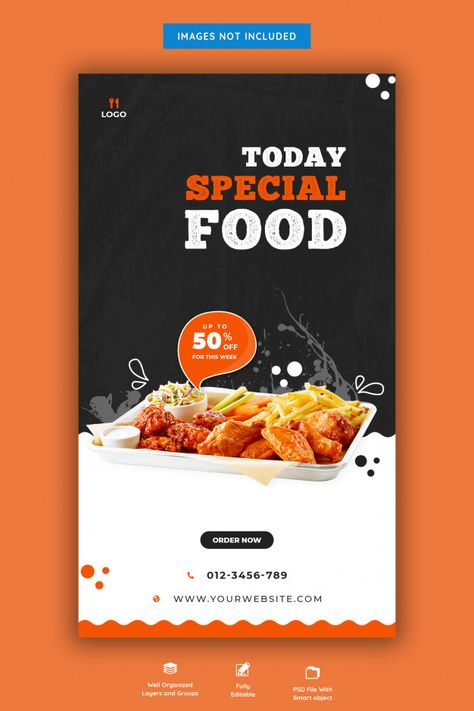 Food menu and restaurant instagram story... | Premium Psd #Freepik #psd #banner #food #menu #sale Food Poster Design Layout Flyer Template, Standee Food, Restaurant Instagram Story, Banner Design Ideas, Menu Design Layout, Small Business Web Design, Brochure Food, Poster Food, Business Web Design