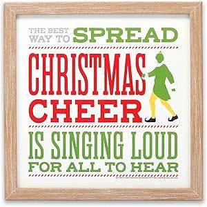 Open Road Brands Elf Movie The Best Way to Spread Christmas Cheer Framed Wood Wall Decor - Fun Elf Movie Quote Picture for Holiday Decorating Elf Film, Elf Themed Christmas Party, Elf Movie Quotes, Quote Picture, Elf Movie, Traditional Colonial, Movie Quote, Fun Signs, Christmas Party Supplies