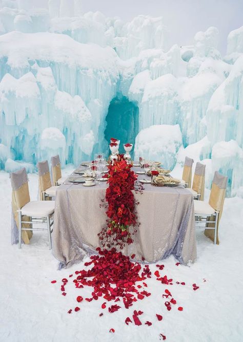 Fire And Ice Wedding, Fire And Ice Party, Outside Winter Wedding, Fire And Ice Theme, Fire And Ice Wallpaper, Ice Wedding, Ice Theme, Ring Dance, Cold Wedding