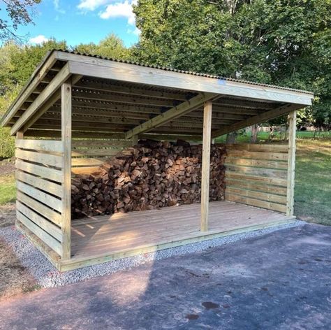 firewood shed diy build plans with material list Firewood Shed Plans, Shed Diy, Firewood Storage Outdoor, Outdoor Firewood Rack, Wood Shed Plans, Cord Wood, Firewood Shed, Wood Storage Sheds, Firewood Storage