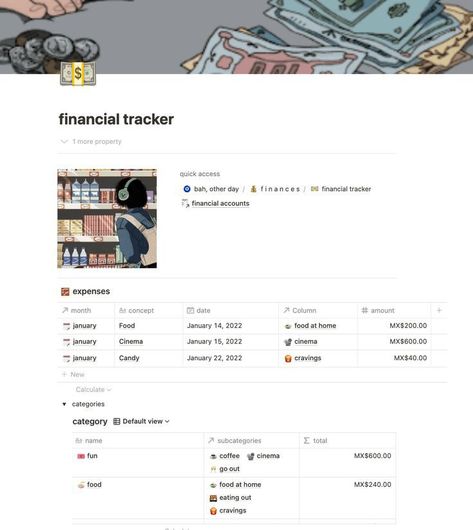 Financial Tracker Notion, Notion Layout Ideas, Notion Finance Tracker, Notion Template For Work, Student Notion Template, Notion Layout, Notion Template Free, Notion Template Aesthetic, Notion Images