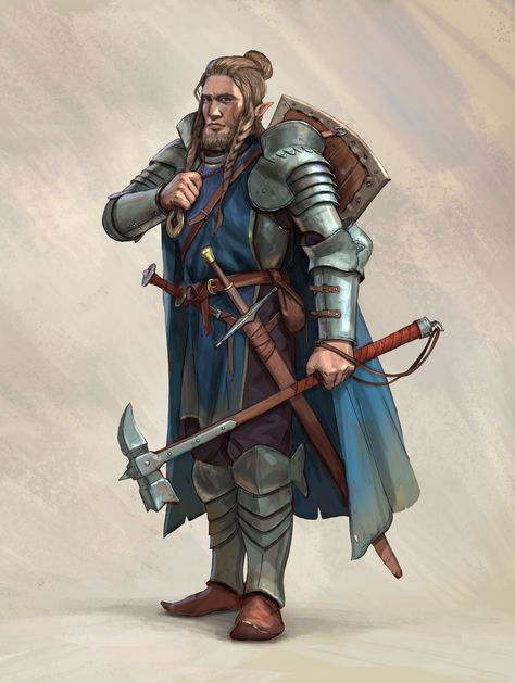 ArtStation - D&D Character Portraits Pathfinder Rpg Characters, Dnd Paladin, Dungeons And Dragons Books, Fantasy Fighter, Sci Fi Character Art, Dnd Elves, Pathfinder Character, Dragon Rpg, Dungeons And Dragons Characters