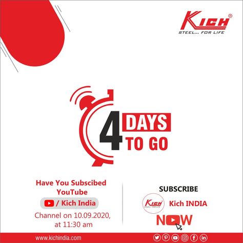 Join us for the virtual product launch event on YouTube Live. September 10th at 11:30 AM IST. #kichIndia #productlaunch #surprise #newproduct #newarrival #newproductalert #vocalforlocal #StayTuned #comingsoon #countdown Product Launch Event, Event Countdown, Social Media Humor, Social Media Posting Schedule, Social Media Branding Design, Business Launch, Church Graphic Design, Social Media Schedule, Youtube Live