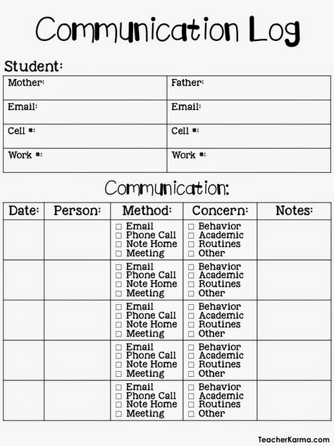 Parent Communication Log, Parent Teacher Communication, Communication Log, Classroom Freebies, Teacher Conferences, Parent Teacher Conferences, Teacher Binder, Parent Communication, Classroom Behavior