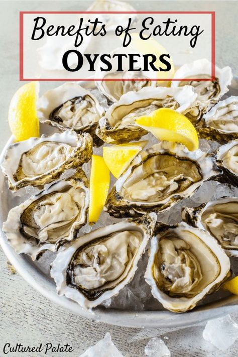 Wondering about oysters? Here are benefits of eating oysters that will convince you to add them to your meal planning. myculturedpalate.com #healthyeating #cleaneatingmotivation #eatoysters  via @culturedpalate Oyster Benefits, Clean Eating Motivation, Canned Oysters, Eating Oysters, Oyster Stew, Smoked Oysters, Healthiest Foods, Raw Oysters, Oyster Recipes