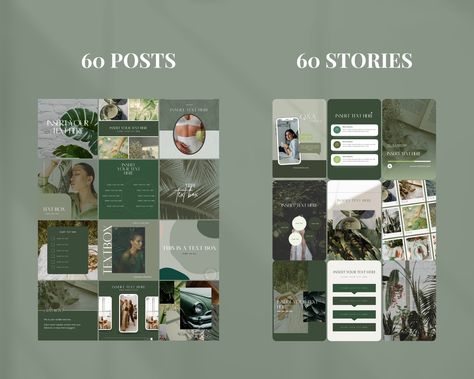 130 Instagram Templates | Green Media Templates| Canva Templates| Instagram Post and story Templates | Botanical Tropical Green Templates https://etsy.me/3TdICbr #green #white #instagramtemplate #storytemplates Green Social Media Template, Instagram Story Template Green, Green Instagram Template, Canva Templates Instagram Post, New Post Instagram Story, Catalog Design Layout, Social Media Icons Vector, Social Media Church, Template Green