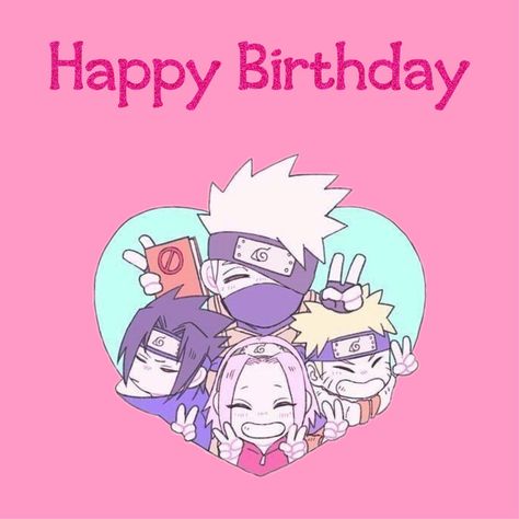 Naruto Birthday Wallpaper, Happy Birthday Pokemon Pictures, Happy Birthday Kakashi, Anime Birthday Wallpaper, Naruto Birthday Cards, Anime Birthday Drawing, Postcard Happy Birthday, Happy Birthday Anime Art, Happy Birthday Drawing Anime