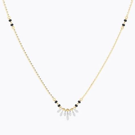 Tanishq Mangalsutra, Solitaire Mangalsutra, Diamond Tanmaniya, Diamond Mangalsutra Designs, Designer Jewelery, Latest Jewellery Designs, Simple Ornaments, Mangalsutra Bracelet, Mangal Sutra