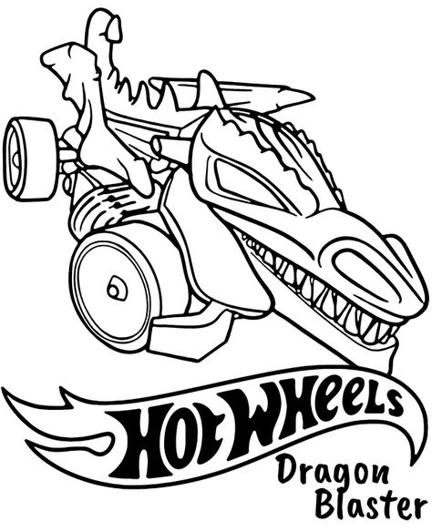 Dragon Blaster coloring picture Hot Wheels - Topcoloringpages.net Hot Wheels Coloring Pages, Hot Wheel Printables, Monster Truck Art, Ninja Turtle Coloring Pages, Race Car Coloring Pages, Monster Truck Coloring Pages, Hot Wheels Party, Truck Coloring Pages, Cars Coloring Pages