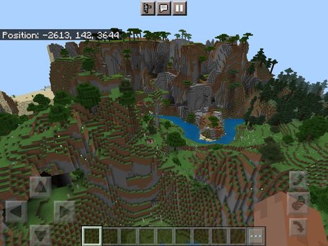 Psition -2613, 142, 3644 Seed -1039306446 Mountain Seeds For Minecraft, Minecraft Mountain Seed, Cool Minecraft Seeds, Minecraft Seeds, Minecraft Video Games, Minecraft Seed, Minecraft Blocks, Bangunan Minecraft, Minecraft Farm