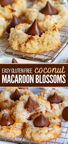 Macaroon Blossoms, Christmas Vegan Recipes, Low Carb Vegan Breakfast, Gluten Free Macaroons, Gluten Free Coconut Macaroons, Gluten Free Christmas Treats, Gluten Free Desserts Holiday, Gluten Free Christmas Desserts, Gluten Free Christmas Recipes