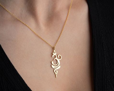 925 Sterling Silver Handmade Breathe Symbol Necklace - Stylized Aum Symbol Necklace Breathe Symbol, Yoga Journey, Om Symbol, Symbol Necklace, Silver Jewelry Handmade, Premium Gift, Inner Peace, Mind Body, Best Gift