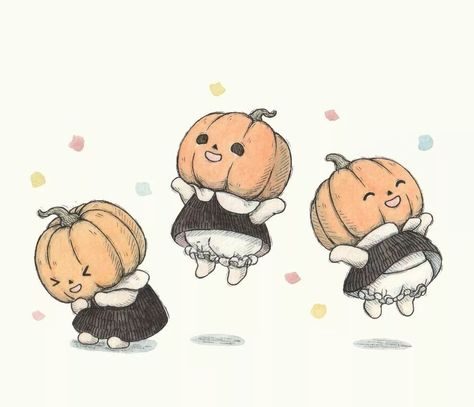 Chibi Halloween Drawings, Pumpkin Character, World Watercolor, Chibi Sketch, Halloween Illustration, Halloween Drawings, Sketchbook Ideas, Art Halloween, Fun Illustration