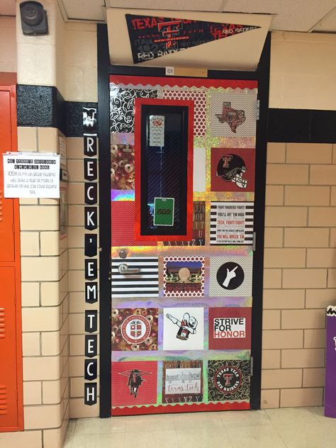 Texas Tech university No excuses university College door Texas Tech Classroom Door Decoration, College Door Decorations Contest, Stuco Ideas, College Theme, Wooden Door Ideas, Door Decorations College, Class Themes, Probability Worksheets, Teacher Crafts