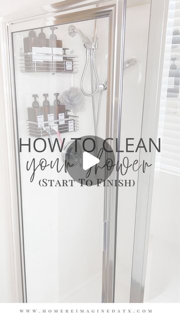 Home Reimagined ✨Cleaning, Organizing & Home Hacks on Instagram: "✨Comment “Bath Favs” and I will send you a DM with the links to all the cleaning products, organization & shower tools I used here! ✨ Or, as always, find them in my Amazon Shop, linked in my bio (see Amazon list: “Bathroom Favorites") ❤️

🚿How To Deep Clean Your Shower🚿

1️⃣ Remove any bottles and personal supplies from the shower and clean those separately. 🧴
2️⃣ Spray your favorite shower cleaner generously, covering ALL areas for a deep clean!🫧 
3️⃣ But before spraying the floor, remove any hair from the drain catcher to avoid clogs!💇‍♀️
4️⃣ For glass doors, use a mixture of vinegar, water, and dawn dish soap to remove hard water and build-up.🧼
5️⃣ Let all solutions sit for 15 minutes.⏳ This is very important to ens Cleaning Products Organization, Shower Tools, Bathroom Favorites, Products Organization, Cleaning Shower Tiles, Amazon List, Organizing Home, Standing Shower, Dawn Dish Soap