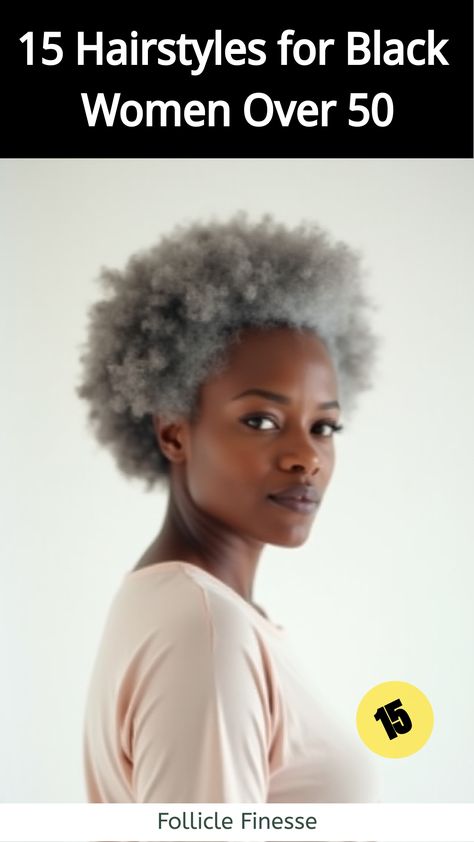 Hairstyles for Black Women Over 50,Confident Black woman over 50 with natural gray afro hairstyle Black Women Over 50 Hairstyles, Natural Hairstyles For Older Black Women, Older Black Women Hairstyles, Older Black Women Hairstyles Over 50, Mohawk Updo, 15 Hairstyles, Grey Bob Hairstyles, 90’s Hairstyles, Stunning Hairstyles