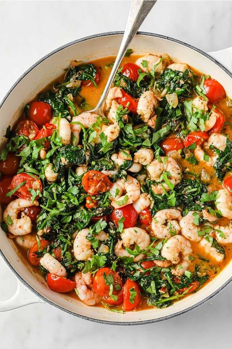 Tuscan Garlic Shrimp, Tuscan Shrimp, School Breakfast, Living Healthy, Favorite Meals, Garlic Shrimp, How To Cook Shrimp, One Pan, 30 Minute Meals