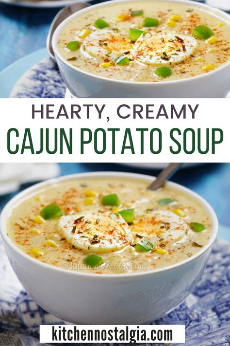 Southwest Potato Soup, Cajun Chowder, Cajun Soups, Spicy Potato Soup, Cajun Potato Soup, Pureed Vegetables, Cajun Soup, Cajun Potato Salad, Cajun Potatoes