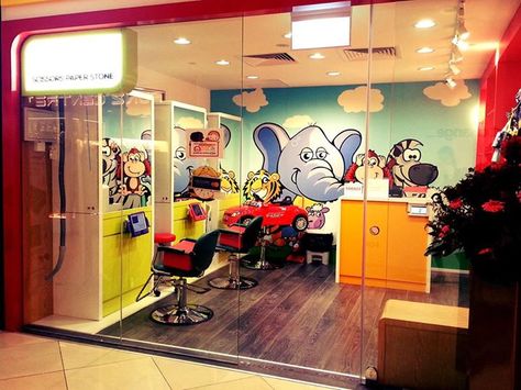 Kids Barber Shop, Daycare Interior Design, Childrens Haircuts, Kids Hair Salon, Kids Barber, Kids Hairstyles Boys, Baby Haircut, Kids Salon, Kids Spa