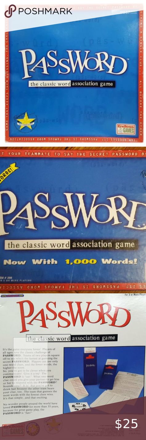 2002 Password Game by Endless Games [VINTAGE] Password Game Word List, Huxley Cane, Cane Brothers, Password Game, Meet Cute, The Score, Family Night, Word List, I Think Of You