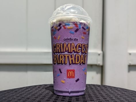 Birthday Cake Drink, Mcdonalds Milkshake, Birthday Cake Milkshake, Cake Milkshake, Michael Jackson Outfits, Grimace Shake, Superhero Birthday Cake, 4th Birthday Cakes, Long Square Acrylic Nails