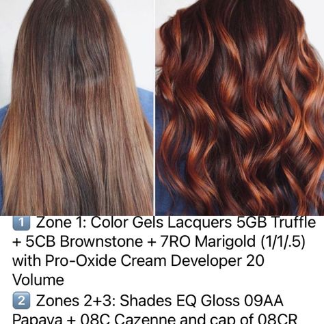 Cowboy Copper Shades Eq Formula, Fall Hair Formulas, Copper Red Redken Formulas, Cowboy Copper Hair Brunette Formula, Redken Copper Toner Formula, Copper Balayage Formula, Shades Eq Red Brown Formulas, Auburn Hair Redken Formula, Redken Shades Eq Copper