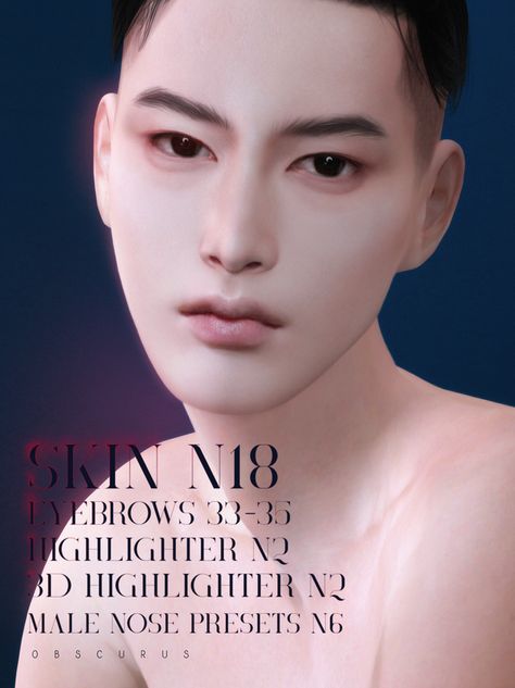 male asian skin! and more cc | obscurus-sims on Patreon Male Nose, Sims 4 Curly Hair, Sims 4 Hair Male, Sims 4 Cc Eyes, The Sims 4 Skin, Asian Skin, Sims 4 Anime, Sims 4 Cc Makeup, Face Piercings