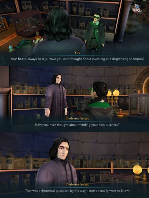 Snape Hogwarts Mystery, Wingardium Leviosa, Harry Potter Severus, Harry Potter Memes Hilarious, Professor Snape, Baby Looney Tunes, Rhetorical Question, Harry Pottah, Minding Your Own Business