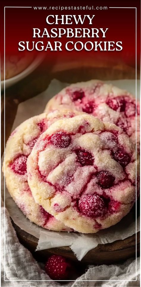 These soft and chewy raspberry sugar cookies are the perfect balance of sweetness and fruitiness. With a buttery cookie base, a burst of raspberry flavor, and a delightful cinnamon-sugar coating, these cookies are sure to be a hit. They’re easy to make and perfect for any occasion, whether it's a family gathering or a special treat for yourself. Cookie Recipes Chewy, Cookie Base, Raspberry Cookies, Best Cookies Ever, Visual Recipes, Baking Recipes Cookies, Buttery Cookies, Sugar Cookies Recipe, Christmas Baking