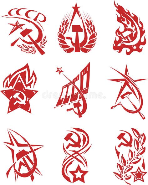 Set of red color soviet symbols vector illustration Hammer Illustration, Earth Flag, Macro Photography Insects, Communist Propaganda, Hammer And Sickle, Propaganda Art, Soviet Art, Fantasy Props, Tattoo Meaning