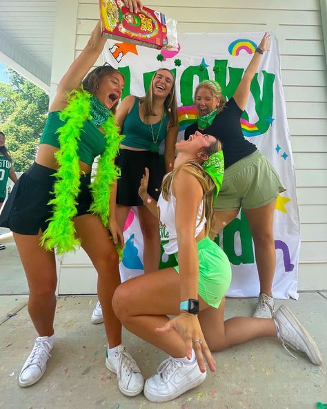 Lucky Charm Sorority Theme, Lucky Sorority Theme, Lucky Charms Sorority Theme, Lucky Me Sorority Theme, Rush Week Themes, Agd Bid Day Themes, Lucky Me Bid Day Theme, Uga Sorority, Lucky Charms Bid Day