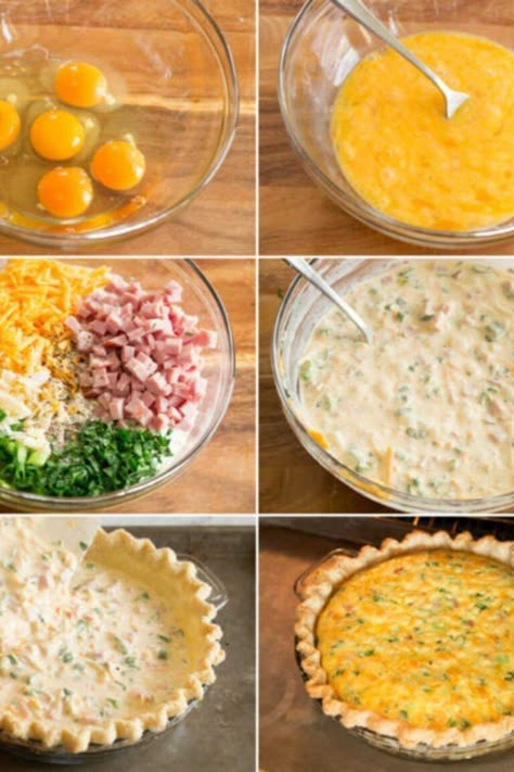 Pioneer Woman Crustless Quiche, Quiche Recipes Pioneer Woman, Pioneer Woman Ham And Leek Mini Quiches, Quiche Dinner Ideas, Ham And Cheese Hand Pies Pioneer Woman, Denver Quiche Recipes, Breakfast Pie Quiche, Frozen Quiche Recipe, Quiche In Pie Crust