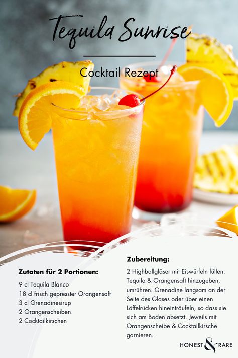 Tequila Sunrise Recipe, Easy Taco Salad Recipe, Disney Cocktails, Tequila Sunrise Cocktail, Sunrise Cocktail, Tequila Cocktail, Diy Cocktails, Cocktail And Mocktail, Margarita Cocktail