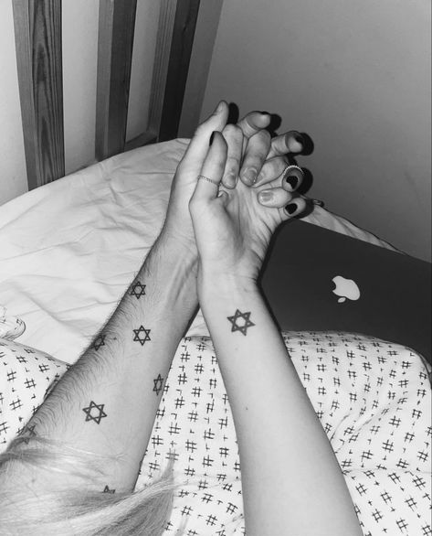 Judaism Tattoo, Jewish Tattoos For Women, Jew Tattoo, David Tattoo Design, Jewish Tattoo Ideas, Jewish Henna, Jewish Star Tattoo, Star Of David Tattoo, Jewish Couple