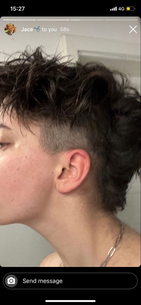 #mullet #haircut #freshcut #aesthetic Low Taper Fade Mullet Straight Hair, Macs Haircuts, Side Design Haircut Men, Hairstyles Mullet Men, Short Hair Unstyled Haircuts, Textured Mens Hair, Short Haircuts Masculine, Trans Masculine Haircuts, Short Masc Hair Straight