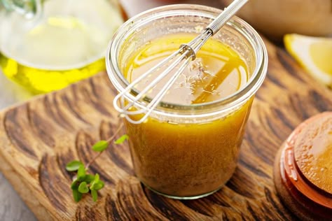 Easy Greek Salad Dressing Recipe: This Greek Vinaigrette Is What to Drizzle on Salad Greens | Salads | 30Seconds Food Greek Salad Dressing Recipe, Lemon Salad Dressings, Lamb Marinade, Best Greek Salad, Balsamic Vinaigrette Recipe, Tofu Marinade, Greek Vinaigrette, Lemon Salad, Delicious Salad Dressings