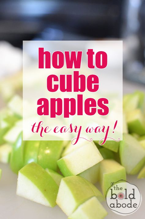 The Super Simple Way to cube Apples. So fast and easy for all those yummy fall Apple Recipes! How To Cut Apples, Microwave Pumpkin, Fall Apple Recipes, Gunny Sack, Dessert Fruit, Smoothie Packs, Cherry Cheesecake, Food Info, Healthy Smoothie