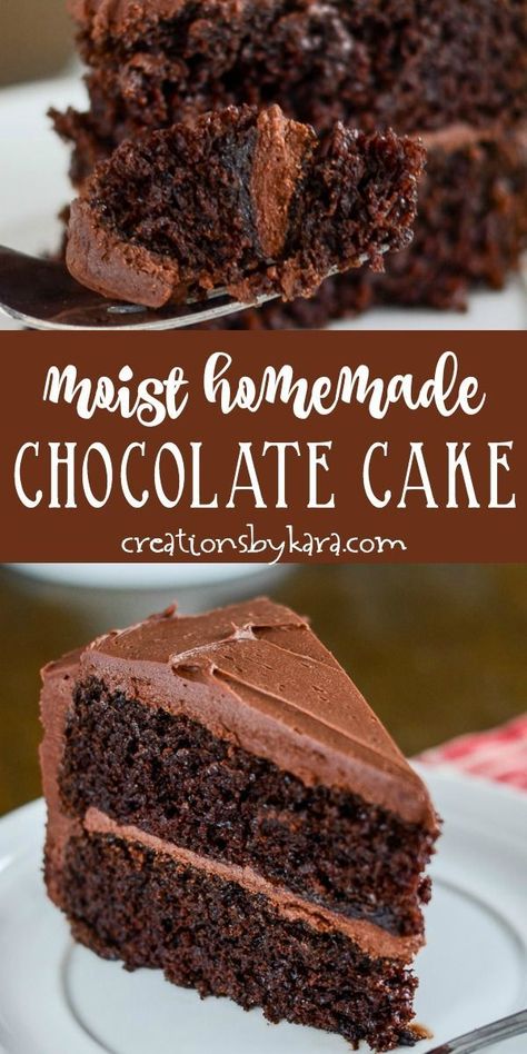 Two Layer Chocolate Cake, Perfect Cake Recipe, Layer Chocolate Cake, Homemade Cake Recipes Chocolate, Chocolate Cake From Scratch, Homemade Chocolate Frosting, Resipi Kek, Chocolate Cake Recipe Moist, Amazing Chocolate Cake Recipe