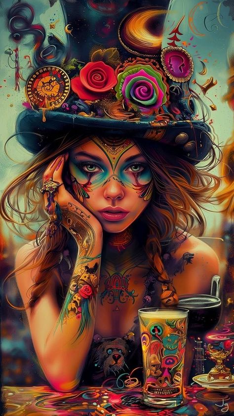 Images Pop Art, Gothic Fantasy Art, Fantasy Art Dolls, Female Art Painting, Art Gallery Wallpaper, Beautiful Dark Art, Hippie Art, Beautiful Fantasy Art, Girly Art