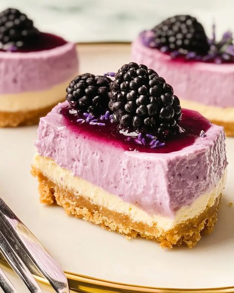 Blackberry Lavender Cheesecake - Luna Recipe Blueberry Lavender Cheesecake, Spring Cheesecake, Blackberry Topping, Lavender Cheesecake, Blackberry Lavender, Blueberry Lavender, Thanksgiving 2024, Fun Baking, Cheesecake Filling