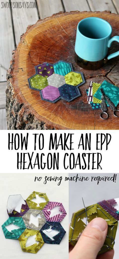 Diy Get Well Basket, Get Well Basket, Hexie Projects, Hexagon Quilting, Paper Piecing Tutorial, Hexagon Coaster, Hexagon Patchwork, English Paper Piecing Quilts, Scrap Fabric Projects