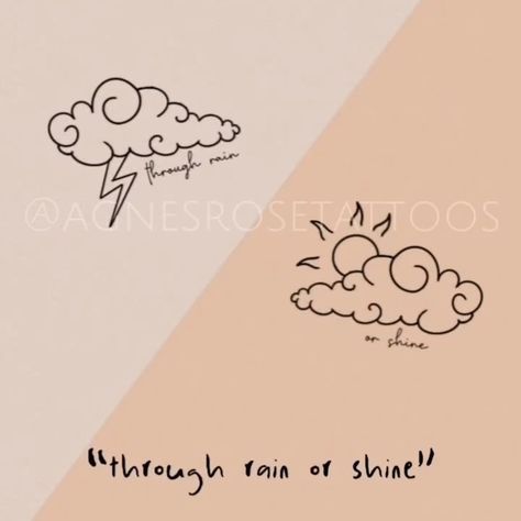 Calm In The Storm Tattoo, Rain Or Shine Tattoo, Storm Tattoos, Rain Cloud Tattoos, Shine Tattoo, Easy Tattoos To Draw, Rain Tattoo, Beachy Tattoos, Easy Tattoos